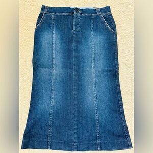Zara Blue Denim Jean Midi Skirt Women’s Sz 2